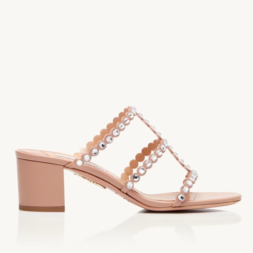Aquazzura Tequila Sandal 50 Powder Pink Nude 36.5 EU/IT NEW NEVER WORN IN BOX